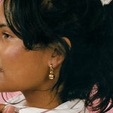 14k gold plated brass circular drop earrings