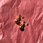 14k gold plated brass circular drop earrings