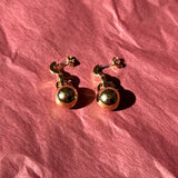 14k gold plated brass circular drop earrings