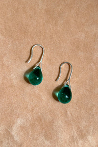 juicy aqua vintage Czech glass drop earrings