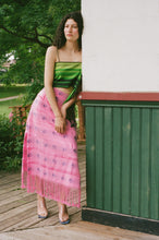 Load image into Gallery viewer, FRINGE TOP IN MULTI GREEN STRIPES