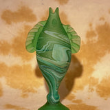 GREEN GLASS FISH VASE