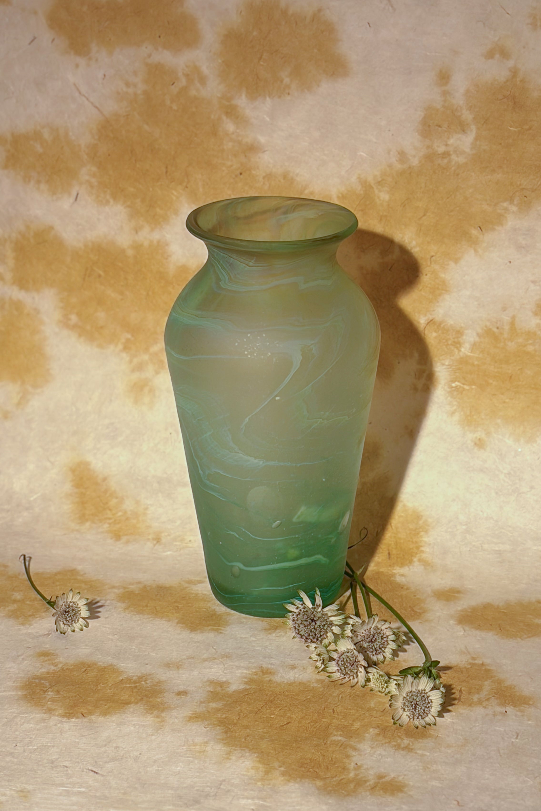 GREEN LARGE GLASS VASE MULTI