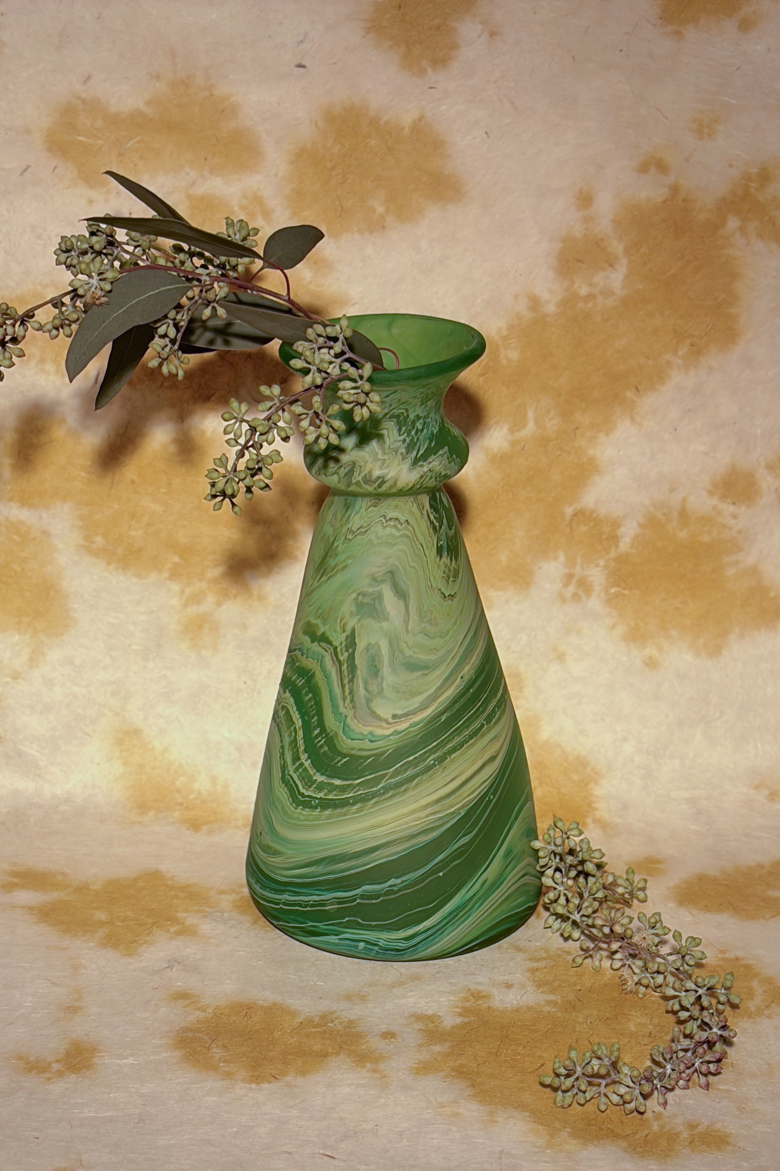 GREEN LARGE GLASS VASE MULTI