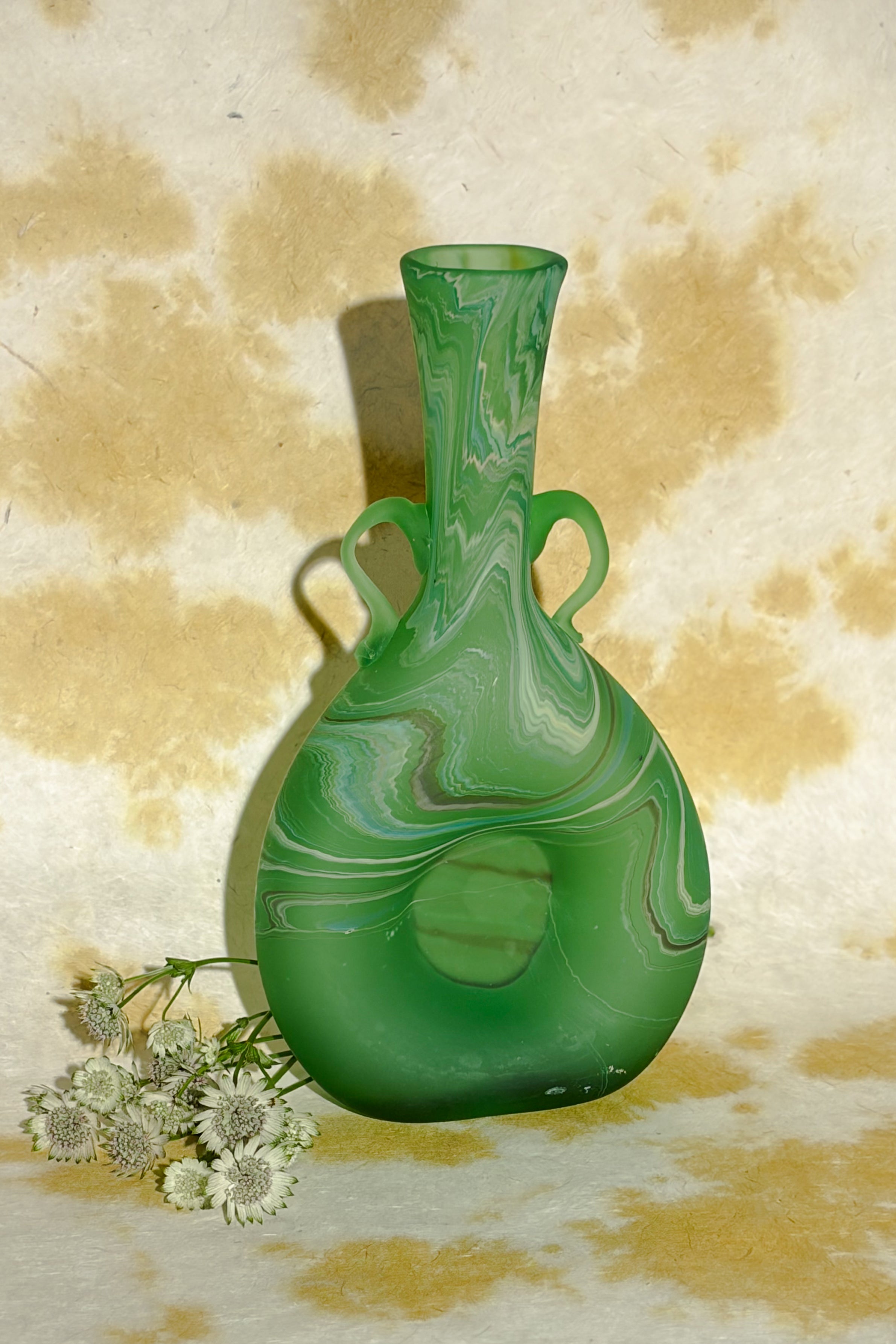 GREEN LARGE GLASS VASE MULTI
