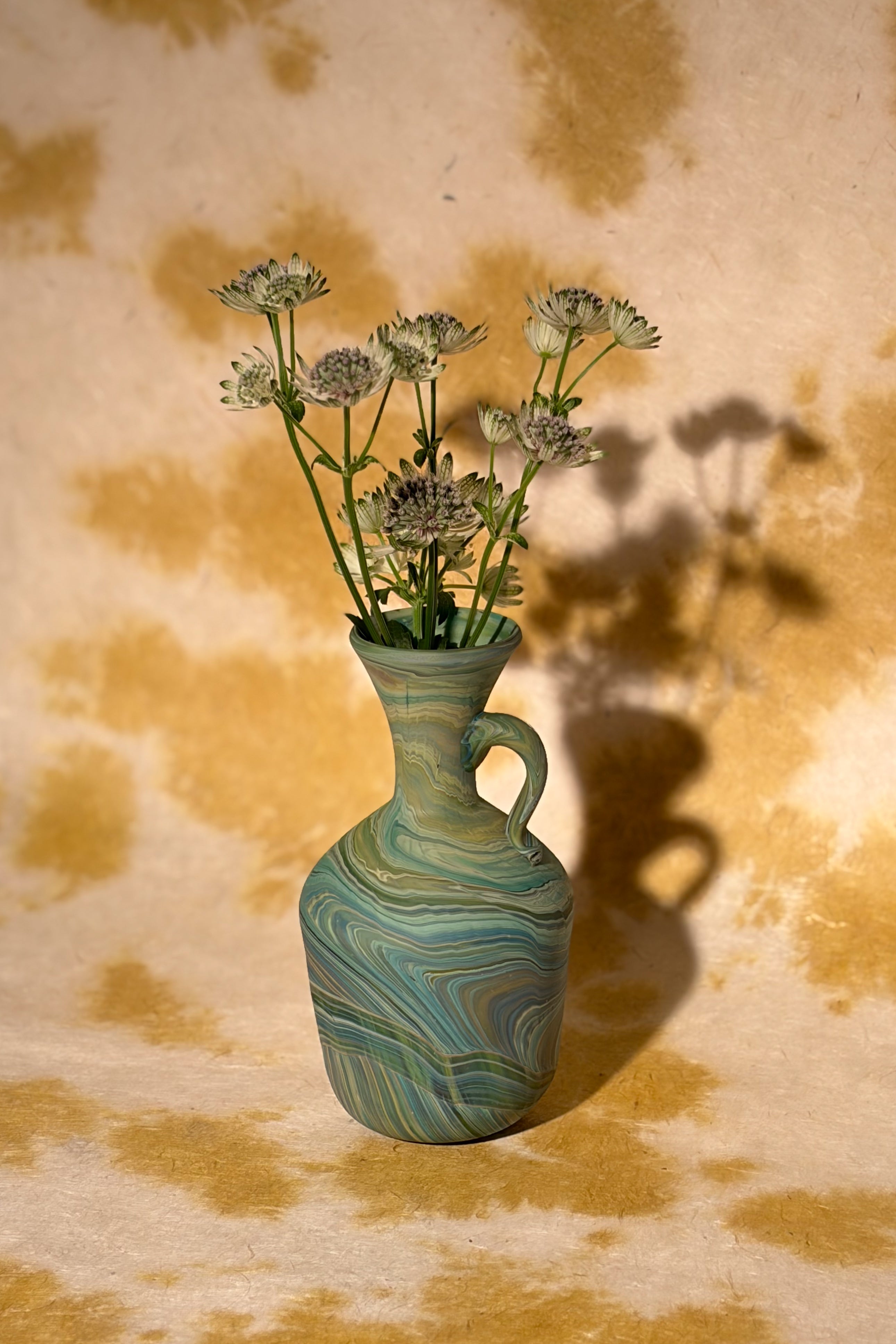 GREEN SMALL GLASS VASE MULTI