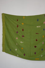 Load image into Gallery viewer, VINTAGE EWE KENTE IN GREEN WITH PINK/MAROON/YELLOW SYMBOLS