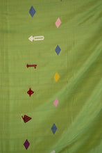 Load image into Gallery viewer, VINTAGE EWE KENTE IN GREEN WITH PINK/MAROON/YELLOW SYMBOLS