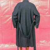 GHULAM COAT IN WORSTED WOOL CHECK PURPLE