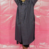 GHULAM COAT IN WORSTED WOOL CHECK PURPLE