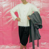 GHULAM COAT IN WORSTED WOOL CHECK PURPLE