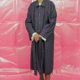 GHULAM COAT IN WORSTED WOOL CHECK PURPLE