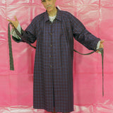 GHULAM COAT IN WORSTED WOOL CHECK PURPLE