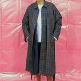 GHULAM COAT IN WORSTED WOOL CHECK PURPLE