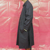 GHULAM COAT IN WORSTED WOOL CHECK PURPLE