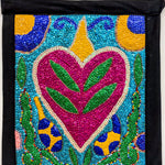 hand beaded sequinned heart and snake drapeau