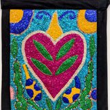 hand beaded sequinned heart and snake drapeau