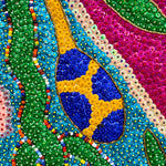 hand beaded sequinned heart and snake drapeau