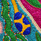 hand beaded sequinned heart and snake drapeau