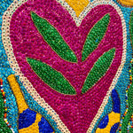 hand beaded sequinned heart and snake drapeau