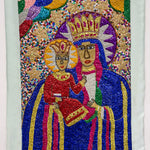 hand beaded sequinned mother and child drapeau