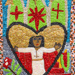 hand beaded sequinned divine feminine drapeau