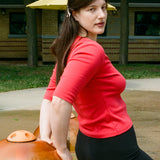 CELINE HALF-SLEEVE TOP IN TOMATE