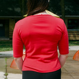 CELINE HALF-SLEEVE TOP IN TOMATE