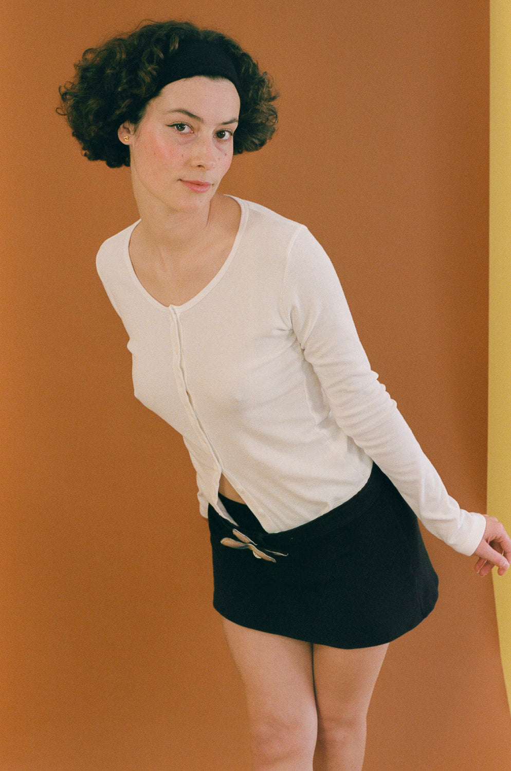 black cotton thick 80s headband