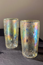 Load image into Gallery viewer, iridescent yellow lint roll handblown glass tumbler