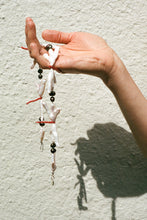 Load image into Gallery viewer, pearl coral silk strung dragonfly choker necklace