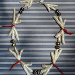 pearl coral silk strung dragonfly choker necklace
