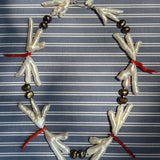pearl coral silk strung dragonfly choker necklace