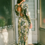 HUXLEY SMOCK PLEATED DRESS IN BRUNO
