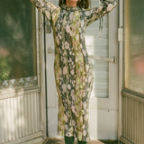 HUXLEY SMOCK PLEATED DRESS IN BRUNO