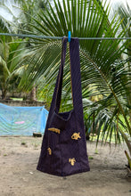 Load image into Gallery viewer, SLOUCH BAG IN NAVY PINSTRIPE