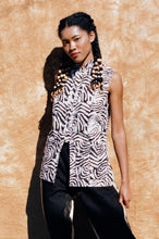 Load image into Gallery viewer, zebra stripe contemporary workwear vest