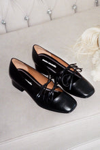 Load image into Gallery viewer, black leather ballet mary jane shoe