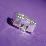 JARA RING IN SILVER/WHITE TOPAZ
