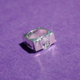 JARA RING IN SILVER/WHITE TOPAZ