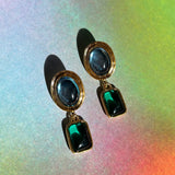 JELLY EARRINGS IN ICE BLUE/EMERALD