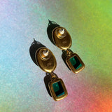 JELLY EARRINGS IN ICE BLUE/EMERALD