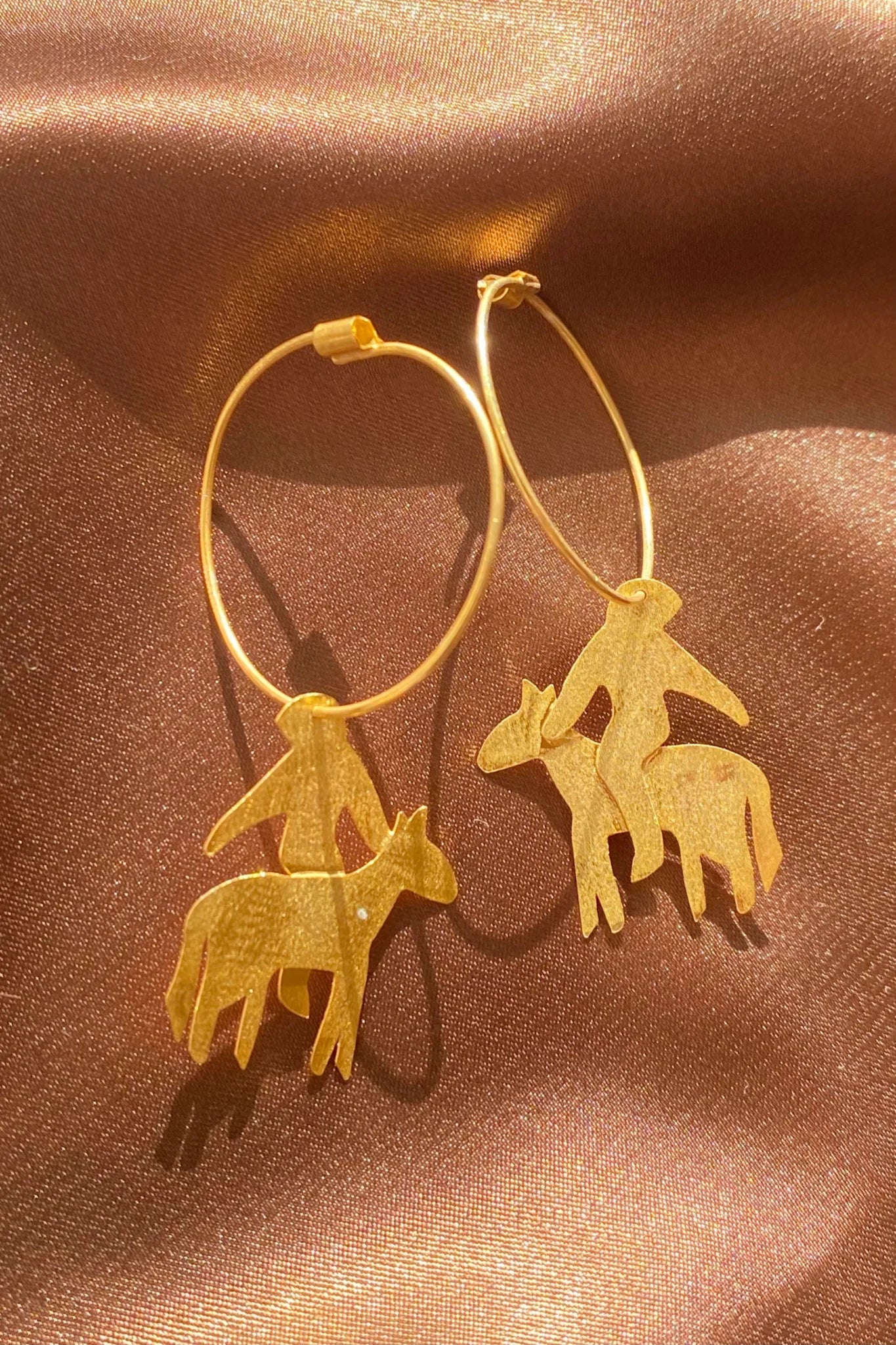 horse rider dainty gold hoop earrings
