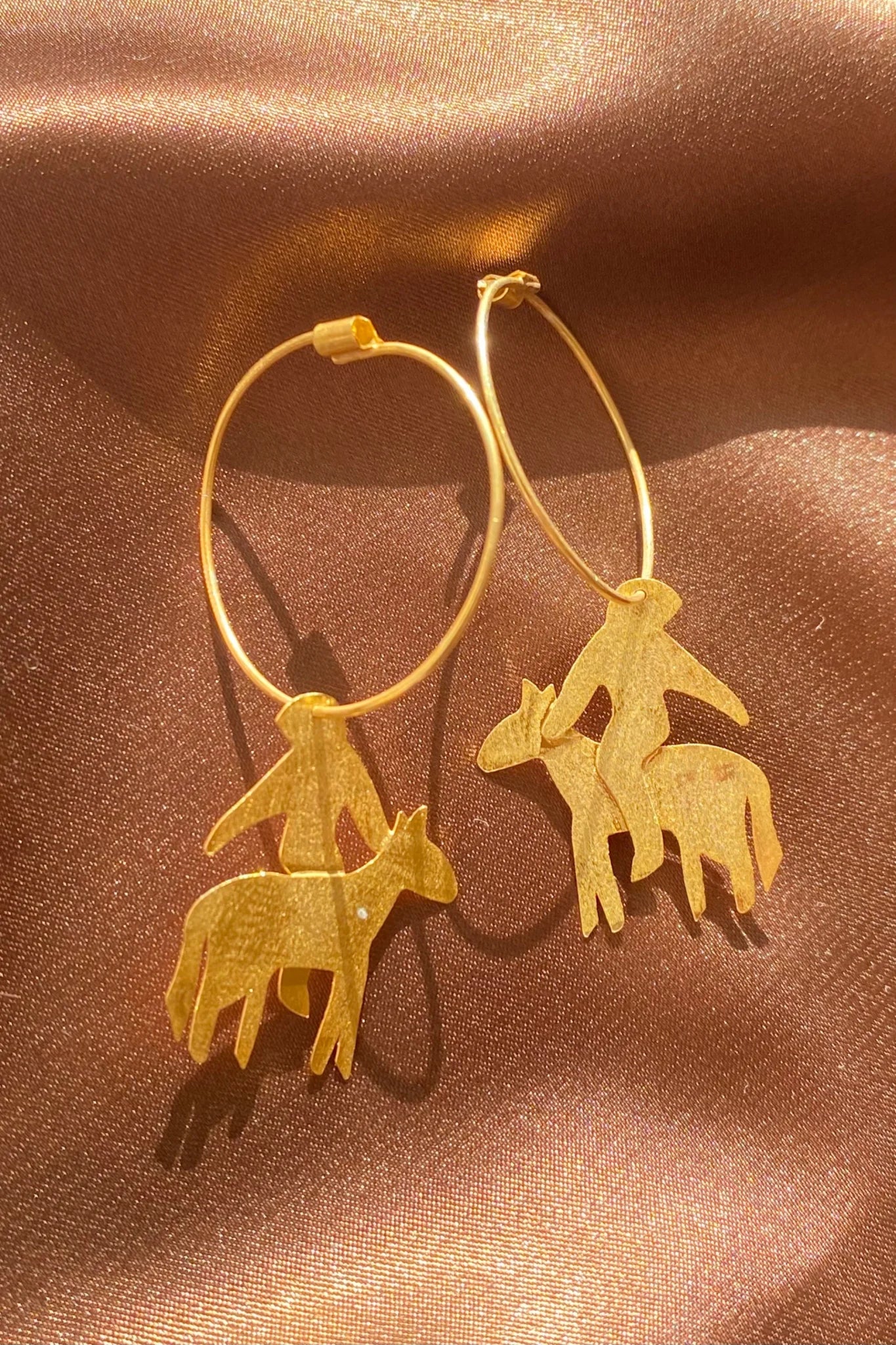 horse rider dainty gold hoop earrings