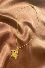 Load image into Gallery viewer, gold dainty horserider pendant on a thin chain