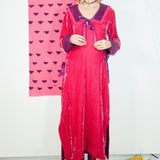 JO DRESS IN GARNET - 100% SILK