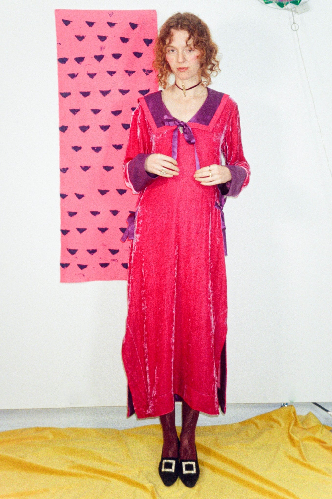 JO DRESS IN GARNET - 100% SILK