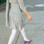 grey viscose elastane fitted drape mini dress