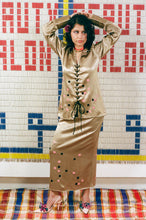 Load image into Gallery viewer, cotton silk mashroo long sleeve lace up tunic