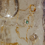 sterling silver aquamarine hand formed textured ring